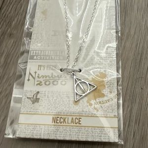 New Harry Potter Deathly Hallows silver toned necklace